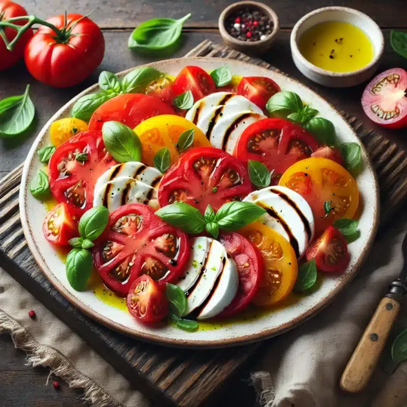 Sommerlicher Tomatensalat mit Basilikum und Burrata 6.4.1