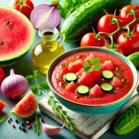 Sommerliches Wassermelonen Gazpacho 7.1.2